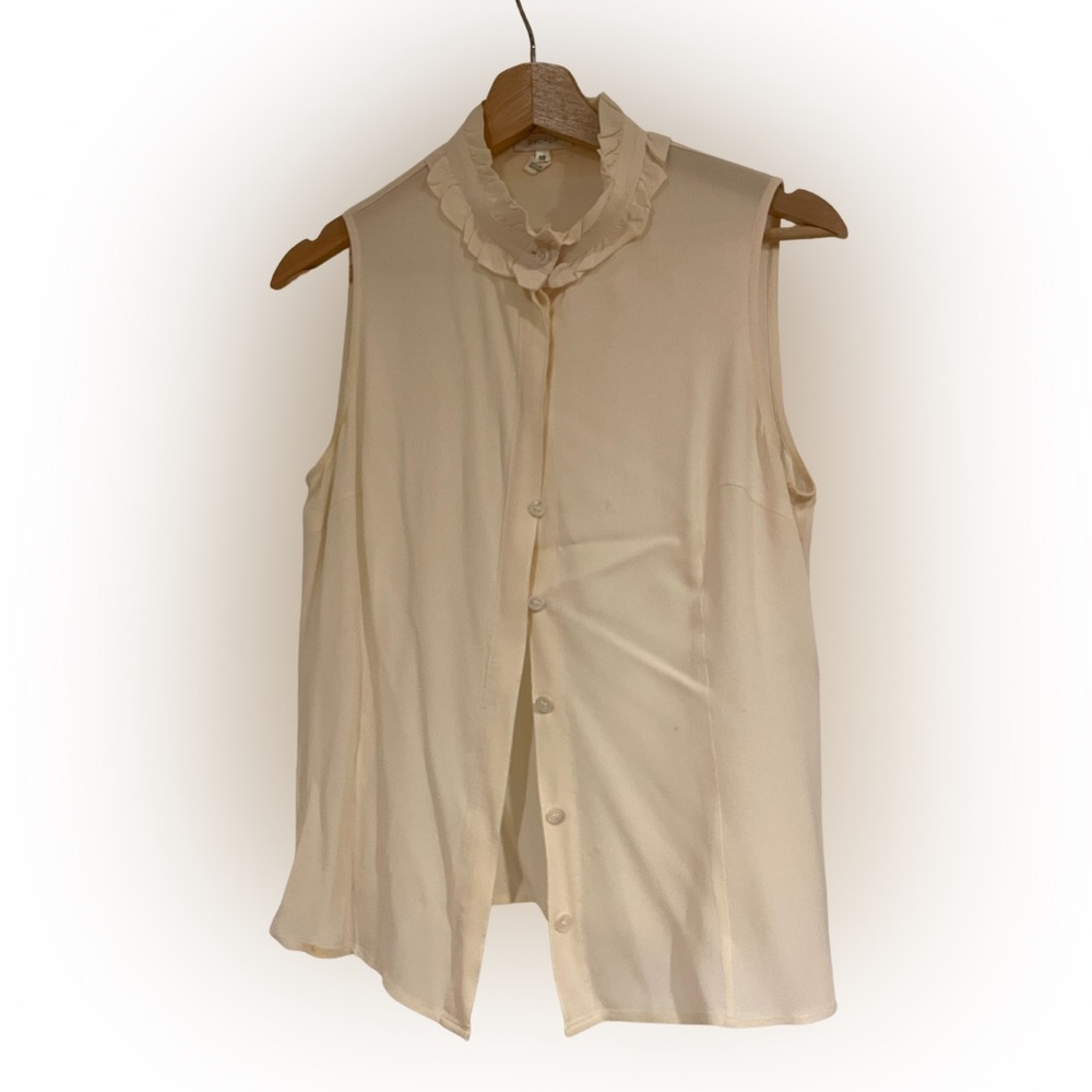 Women’s Vintage Escada Blouse | Cream Silk | European Size 38